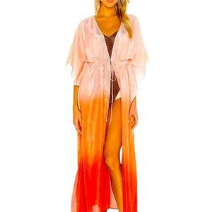 Flagpole Alexis silk kimono M ombré swim coverup